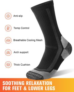 SockWaddles Merino Wool Hiking Socks, Men Women – Thermal, Cushioned, 3 Pairs