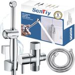 SonTiy Handheld Bidet Sprayer for Toilet, All Metal Cloth Diaper Toilet Sprayer Hand Held Bidet Attachment with Backflow Preventer, Adjustable Water Jet Sprayer for Toilet, 5-Year Warranty