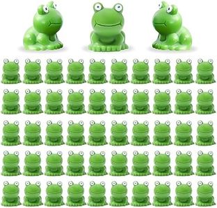 60 Pcs Mini Frogs, Fairy Garden Ornaments, Green Frog Figurines, Tiny Resin Frogs Miniature Animals Home Décor Moss Landscape DIY Terrarium Crafts Ornament Accessories