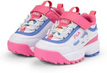 FILA Boy's Girl's Disruptor E CB TDL Sneaker, White-Pink Lemonade, 1 UK Child