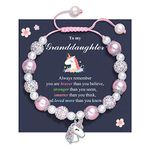 PINKDODO Granddaughter Gifts from Grandma, Granddaughter Bracelet Unicorn Bracelet Birthday Christmas Valentines Day Gifts for Girls Granddaughter Jewelry