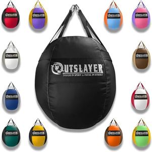 Outslayer 70lb Wrecking Ball Heavy Bag for Boxing and MMA and Muay Thai - Unfilled/Soft/Filled - USA Made (Black, Filled)