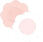 5 STARS UNITED Nipple Cover Breast Petals - 10 Pairs - Covers for Women and Men - Reusable Fabric Pasties - Adhesive Strapless Bra Pads - One Size Fits All - Round, Flower Shape Pad, Nude, One Size