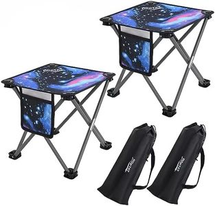 Roptat 2 Pack Camping Stool,Portable Folding Compact Lightweight Stool Seat for Camping Fishing Hiking Gardening Outdoor Walking Backpacking Travelling and Beach with Carry Bag