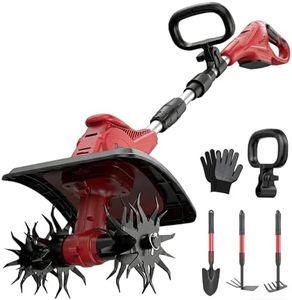 Cordless Tiller Cultivator for Milwaukee 18V Battery (Tool Only), Folding Design Easy Storage Garden Electric Rototiller with 40 Steel Tines 310RPM, 9.1In Tilling Width and 6.3In Depth