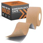 Boldfit Kinesiology Tape for Physiotherapy, Sports Injury, Pain Relief Muscle Tape, for Shoulder, Wings, Arms, Ankle K Taping Waterproof Athletic Tape for Pain Support -2.5 Inch Beige