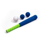 Lemito [Mini Size] 16" Foam Kids Sports Baseball Bat Set+ 3 Soft Balls + Storage Bag Included, for Toddlers 1-3 Hitting Indoor Outdoor Playing, Blue