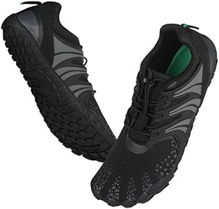 ANDUNE Men's Barefoot & Minimalist Cross Training Shoes – All Terrain Black Dash | Wide Toe Box | Zero Drop Sole | (Numeric_10)