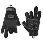 Seibertron M.F.O.S.G-4 Gloves Three Fingerless Padded Palm Lightweight Breathable Climbing, Rock Climbing, Rescue, Adventure, Sailing, Yachting, Dinghying, Fishing, Kayaking Sports Black L