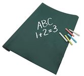 HOUSE HATCH Vinyl Green Board (45X200Cm) Wall Sticker Removable Decal Chalkboard With 5 Chalks For Home School Office College Room Kitchen Kids (Green)