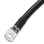 Black 3 Foot 4 AWG Battery Cable by Spartan Power negative lead with 5/16" Ring Terminals