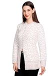 eWools Women's winterwear Woolen Hair Round Neck fullsleeves Cardigans Sweater (White, Medium)