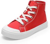 DREAM PAIRS Kids Sneakers Little Boys Girls High Top Canvas Shoes LilLegends CourtStar Casual Walking Shoes,Size 5 Big Kid,RED,SDFS2326K