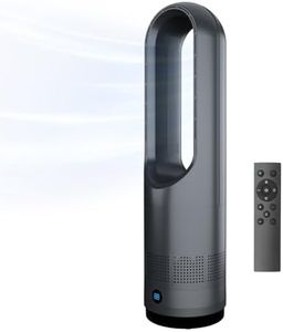 Bladeless Fan,22Inch Heating & Cooling Combo Tower Fan 80° Oscillating, 9H Timer, 8 Speeds, Portable Quiet for Indoor, Bedroom, Home Office Room (Dark gery, 22 Inch Heating & Cooling)