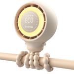Dreamegg Baby Stroller Fan - Portable Clip on Fan, Rechargeable & Detachable, Cooling Fan with LED Display & Night Light, 4 Speed, 360° Rotate Flexible Tripod, Portable Fan for Travel, Car Seat, Gift