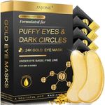 AVJONE 24K Gold Eye Mask -16 Pairs- Puffy Eyes and Dark Circles Treatments – Relieve Pressure and Reduce Wrinkles, Revitalize and Refresh Your Skin