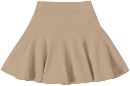 Neutocd Toddler Baby Girls Skirts Skorts Elastic Girl Pleated Skirts Kid Casual Stretch Waist Skater Skort Built in Shorts Khaki