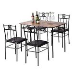 VECELO Dining Table Set with 4 Chai