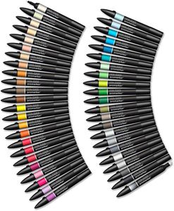 Winsor & Newton Promarker Set – 48 Dual-Tip Art Markers