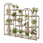 Bamworld Plant Stands for Indoor Plants Multiple Large Wood Plant Shelf Boho Home Decor Gardening Gifts