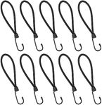 7 Inch Small Bungee Cord with Hooks Bungee Straps Bungee Cords Heavy Duty Outdoor Black Mini Bungee Cords with Hooks for Camping, Tarps, Tents, Hiking Accessories 10 Pack