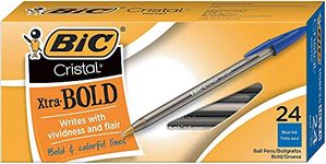 BIC MSBP241-Blu Cristal Xtra Bold Ballpoint Pen, Bold Point (1.6mm), Blue, 24-Count