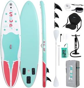 FunWater SUP Inflatable Stand Up Paddle Board Ultra-Light Inflatable Paddleboard with ISUP Accessories,Fins,Adjustable Paddle, Pump,Backpack, Leash, Waterproof Phone Bag …
