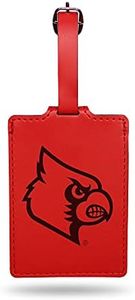 Rico Industries NCAA Louisville Cardinals Red Laser Engraved Ultra Suede Luggage Tag - Includes ID Card 2.75 * 3.5 inches