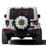 Foruidea Daisy Flower Spare Tire Cover with Backup Camera Hole Wheel Tire Cover Fit Trailer, RV, SUV and Many Vehicle 17inch