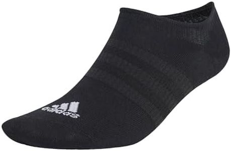 adidas Performance Thin and Light No-Show Socks 3 Pairs, Black/White, Large