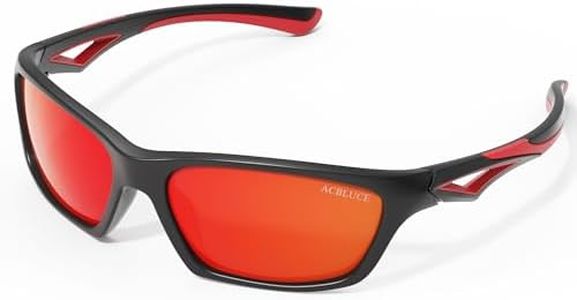 ACBLUCE Kids Sunglasses for Boys Girls Child Toddler Polarized Sport Baseball Running Cycling Beach Red Glasses Age 3-7