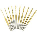 Micro Twist Drill Bit Set - 10Pcs 0.6mm-2.2mm Tiny Drill Bit 2.35 Shank HSS Mini Engraving Drill Bits Hole Drilling Tool for DIY Amber, Beads and Beeswax