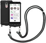 SWISSVOICE - Smartphone S510-M + Magnetic Charging Cable + Protective Cover Shoulder Strap - Easy To Use - SOS Button - Smartphone Senior 4G - Unlocked - Black