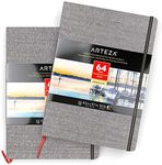 ARTEZA Watercolor Book, Pack of 2, 64 Pages Each, 8.3x11.7 Inches Watercolor Journal, 110lb/230gsm Water Color Book