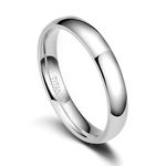 TIGRADE 2mm 4mm 6mm 8mm Titanium Plain Dome High Polished Wedding Band Ring Comfort Fit Men Women,4mm,Size 9