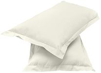 Amazon Brand - Solimo Solid 144 TC 100% Cotton 2 Piece Pillow Covers(Not Pillow), 18"x 27", Off-White, 144 TC