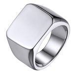 GoldChic Jewelry Stainless Steel Smooth Blank Mens Stackable Stacking Signet Statement Ring For Teens/Boys,Size 11 Rings for Men