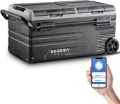 BODEGACOOLER 12 Volt Car Refrigerator,100 Quart Portable Fridge Dual Zone,RV Refrigerator WIFI APP Control -4℉-68℉,Electric Car Cooler with Wheels12/24V DC and 100-240V AC for Camping,Travel,Truck