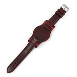 Onthelevel Leather Cuff Watch Strap 18mm 19mm 20mm 21mm 22mm Vintage Genuine Leather Bund Watch Band with Mat for Men