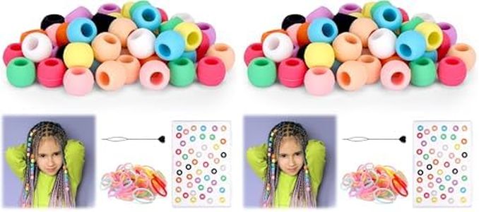 Vodolo Silicone Hair Beads for Kids Girls,Silicone Beads for Hair Braids