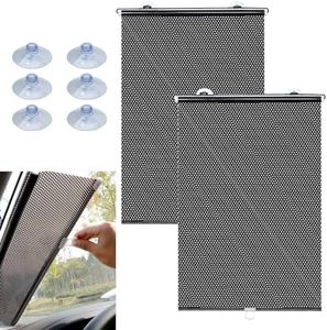 Car Window Sun Shade Side Window, Sun Shade Car Window Shades Retractable for Car Blocks Heat and UV Rays Glare Protection Roller Sunshade Visor for Baby, Kids, Pets, Passengers (Black, 49.21*15.74")
