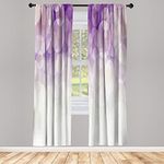 Ambesonne Abstract Window Curtains, Circles Background Blurry Digital Gradient Pastel Tones, Lightweight Decorative 2-Panel Set & Rod Pocket, Pair of - 28" x 84", Coconut Violet