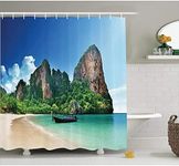 MEKPAM Tropical Decor Shower Curtai