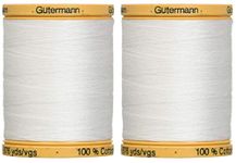 2-Pack - Gutermann Natural Cotton Thread Solids 876 Yards Each - White (800C 5709)