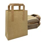 Paper Bags with Handles -50 Small Brown Paper Bags 7x9x3.5”- Perfect for Lunch, Takeaway, Grocery and Party use by DHANZIPAK