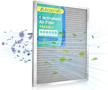 Accecraft 14x24x1 Electrostatic Air Filter, Washable & Reusable Aluminum AC/HVAC Furnace Filter, MERV 8, Lasts a Lifetime, Healthier Home or Office(Actual Size: 13.38"x23.38"x0.86")