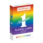 Waddingtons Number 1 Rainbow Playing Card Game, brighten your favourite games including Snap and Poker with this deck, perfect travel companion, gift and toy for boys, girls and adults Aged 6 plus