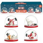 THE TWIDDLERS - 4 Mini Christmas Snow Globes in Xmas Designs for Stocking Fillers, Party Gift Bags, Festive Ornaments and Decorations for Kids & Adults - 6cm Globes (2 Snowmen & 2 Santa)