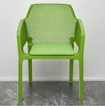 Nilkamal Captain Plastic with Cushion Mid Back Chair | Chairs for Home| Dining Room| Bedroom| Kitchen| Living Room| Office - Outdoor - Garden |100% Polypropylene Stackable Chairs (Lush Green)