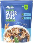 ALPINO High Protein Super Rolled Oats Unsweetened 1kg - Rolled Oats & Natural Peanut Butter – 24g Protein, No Added Sugar & Salt, Gluten-Free, Vegan – Peanut Butter Coated Oats